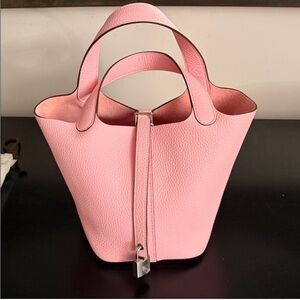 Hermès Picotin 18 Rose Sakura PHW | NWT Full Set | Rare & Pristine